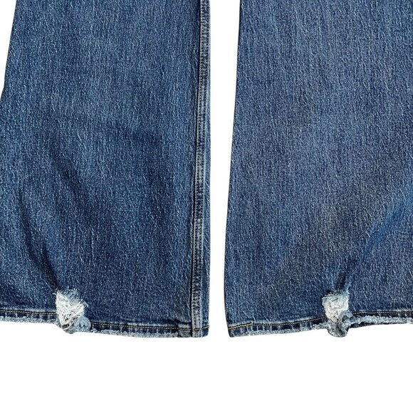 Levis Premium 70s High Flare Jeans Dark Wash Size 32 Bell Bottom Boho Western - Picture 3 of 14